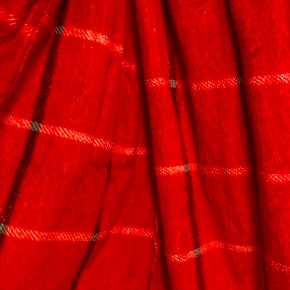 EUC [Kidtopia] Plaid Red White Bathrobe Sleepwear Loungwear Youth Sz Large - Picture 7 of 8